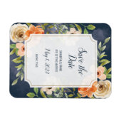 Rustikales blaues Aquarell - Blumengesteck Save th Magnet (Horizontal)