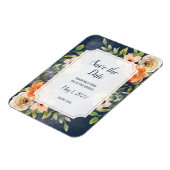 Rustikales blaues Aquarell - Blumengesteck Save th Magnet (Linke Seite)