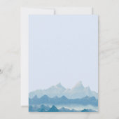 Rustikales blaues Aquarellengebirge Einladung (Rückseite)
