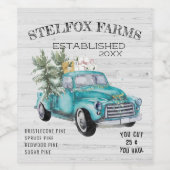 Rustikales Blaues Bauernhaus LKW Weinetiketten Weinetikett (Einzelnes Label)