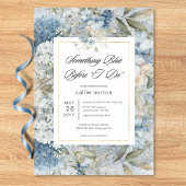 Rustikales blaues Blümchen Etwas Blaues Brautparty Einladung