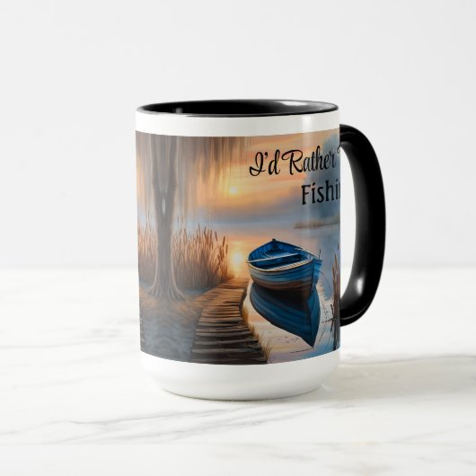 Rustikales blaues Boot, ich würde eher fischen Tasse (VorderseiteRechts)