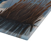 Rustikales blaues Boot Morning Sky Reflektion Schneidebrett (Ecke)