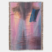 Rustikales blaues Boot rosa Himmel Reflexion Decke (Vorderseite Vertikal)