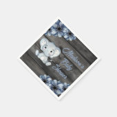 Rustikales blaues Elefant florales Holz Napkins Serviette (Ecke)