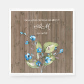 Rustikales blaues Floral Gracias Por Celebrar mis Serviette (Vorderseite)