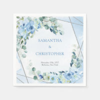 Rustikales, blaues, florales silbernes Rahmen Hoch