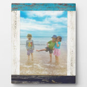 Rustikales blaues Foto Fotoplatte (Vorderseite)