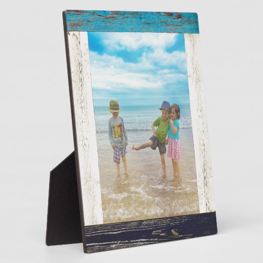 Rustikales blaues Foto Fotoplatte (Seite)