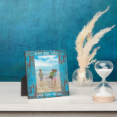 Rustikales blaues Foto-Quadrat Fotoplatte (InSitu)