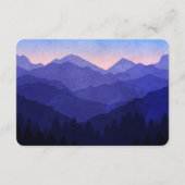 Rustikales blaues Gebirge Hochzeitsunterkünfte Begleitkarte (Rückseite)