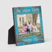 Rustikales, blaues, gestörtes Foto Fotoplatte (Vorderseite)