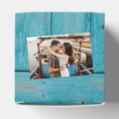 Rustikales blaues Holz 4 Fotos Hochzeit Geschenkschachtel (Oben)
