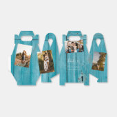 Rustikales blaues Holz 4 Fotos Hochzeit Geschenkschachtel (Ungefaltet)