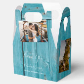 Rustikales blaues Holz 4 Fotos Hochzeit Geschenkschachtel (Geöffnet)