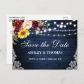 Rustikales blaues Holz mit Streichelleuchten und B Ankündigungspostkarte (Vorne/Hinten)