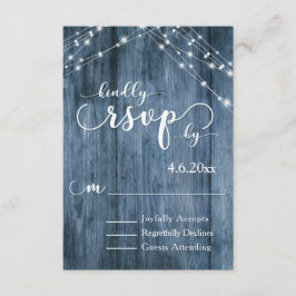 Rustikales blaues Holz, Weißes UAWG RSVP Karte