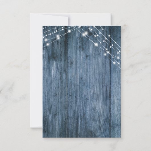 Rustikales blaues Holz, Weißes UAWG RSVP Karte (Rückseite)