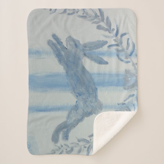 Rustikales Blaues Kaninchen Sherpadecke (Vorderseite)