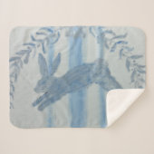 Rustikales Blaues Kaninchen Sherpadecke (Vorderseite (Horizontal))