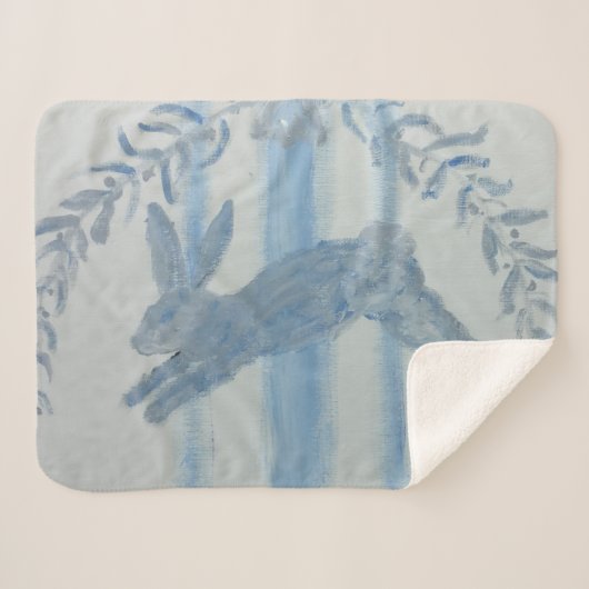 Rustikales Blaues Kaninchen Sherpadecke (Vorderseite (Horizontal))