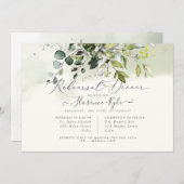 Rustikales blaues Kaugummi Eukalyptus, Probe Abend Einladung (Vorne/Hinten)