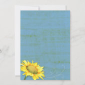 Rustikales blaues Sonnenblumen-Brautparty Einladung (Rückseite)