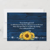 Rustikales blaues Sonnenblumen Foto Hochzeit speic Save The Date (Rückseite)