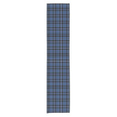 Rustikales blaues Tartan Kariertes Muster Kurzer Tischläufer (Vorderseite)