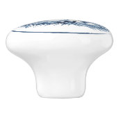 Rustikales Blaues und Weißes Hühnerhennei - Land N Keramikknauf (Seitenansicht)