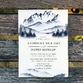 Rustikales blaues Wasserfarbengebirge Hochzeit Ein