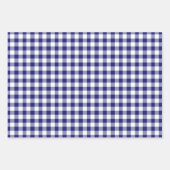 Rustikales blaues weißes Gingham-Muster Geschenkpapier Set (Vorderseite 3)