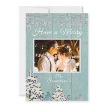 Rustikales Blaues Winterschnee Foto