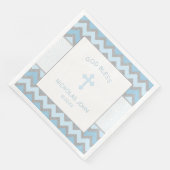 Rustikales blaugraues Taufen Christening Napkin Serviette (Ecke)
