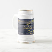 Rustikales Blauholz | Bachelor Weekend Monogram Bierglas (Vorderseite Links)