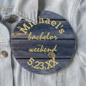 Rustikales Blauholz | Bachelor Weekend Monogram Button (Beispiel)