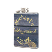 Rustikales Blauholz | Bachelor Weekend Monogram Flachmann (Links)