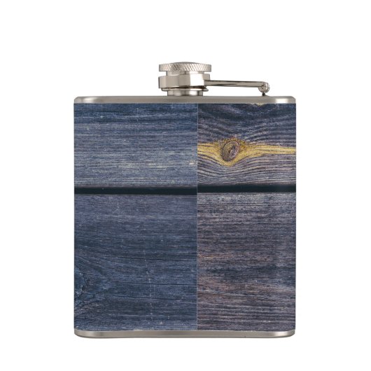 Rustikales Blauholz | Bachelor Weekend Monogram Flachmann (Rückseite)