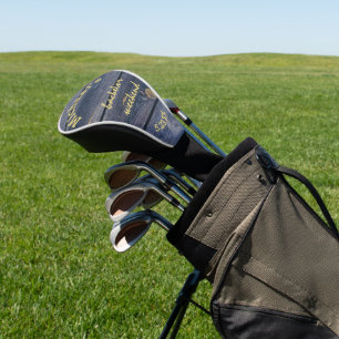 Rustikales Blauholz Bachelor Weekend Monogram Golf Headcover