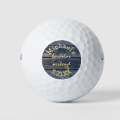 Rustikales Blauholz | Bachelor Weekend Monogram Golfball (Vorderseite)