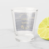 Rustikales Blauholz | Bachelor Weekend Monogram Schnapsglas (Rückseite)