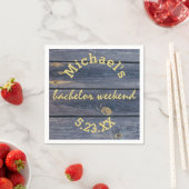 Rustikales Blauholz | Bachelor Weekend Monogram Serviette (Beispiel)