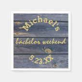 Rustikales Blauholz | Bachelor Weekend Monogram Serviette (Vorderseite)