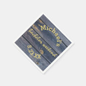 Rustikales Blauholz | Bachelor Weekend Monogram Serviette (Ecke)