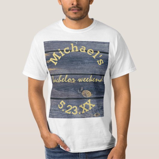 Rustikales Blauholz | Bachelor Weekend Monogram T-Shirt (Vorderseite)