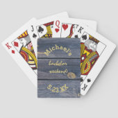 Rustikales Blauholz | Junggesellen-Wochenende-Mono Spielkarten (Rückseite)