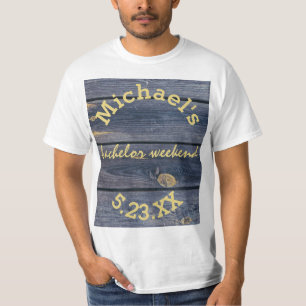 Rustikales Blauholz   Junggesellen-Wochenende-Mono T-Shirt