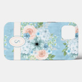 Rustikales blaurosa grünes Shabby Chic Case-Mate iPhone Hülle (Rückseite (Horizontal))