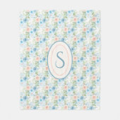 Rustikales blaurosa grünes Shabby Chic Fleecedecke (Vorderseite)