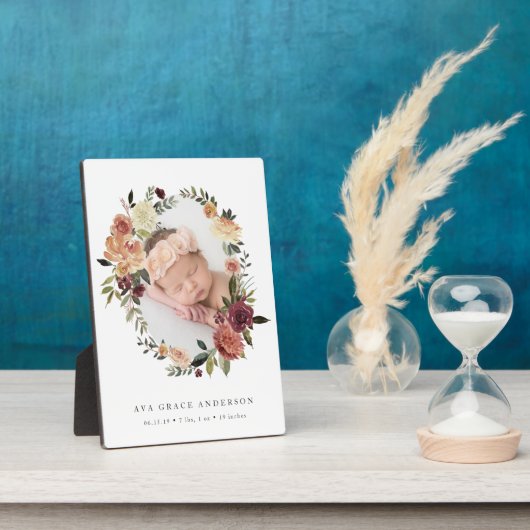 Rustikales Bloom Baby Foto Fotoplatte (Seite)
